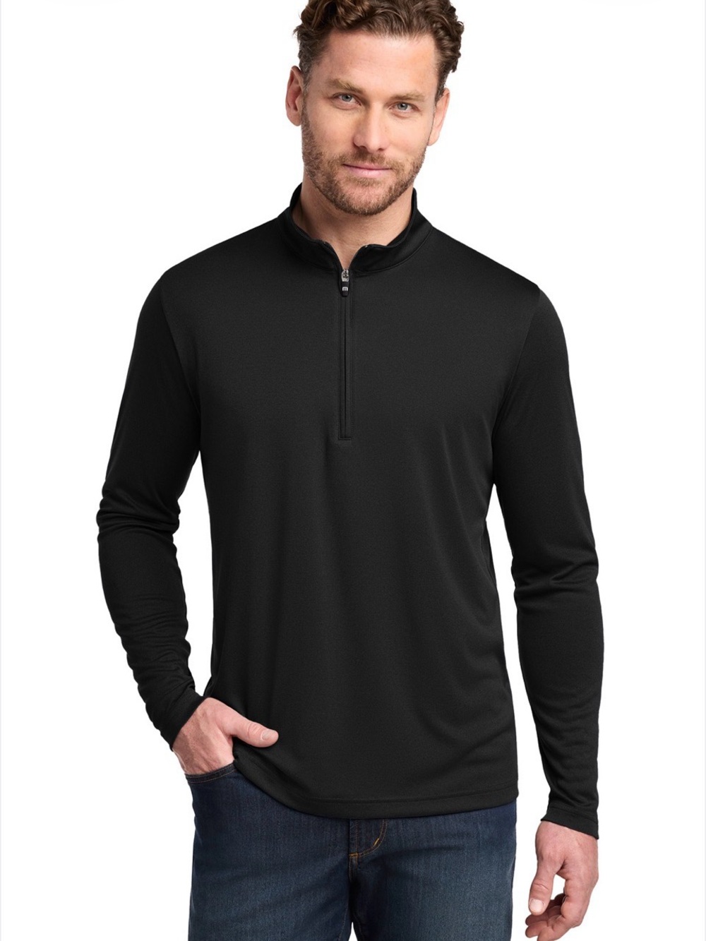 Travis Mathew Black Quarter-Zip Performance Pullover. Size L